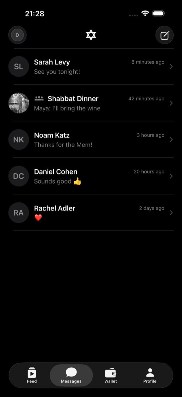 Conversations — direct chats and groups
